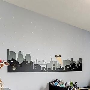 Lg Batman wall decal of Gotham city.  Still in box from China.